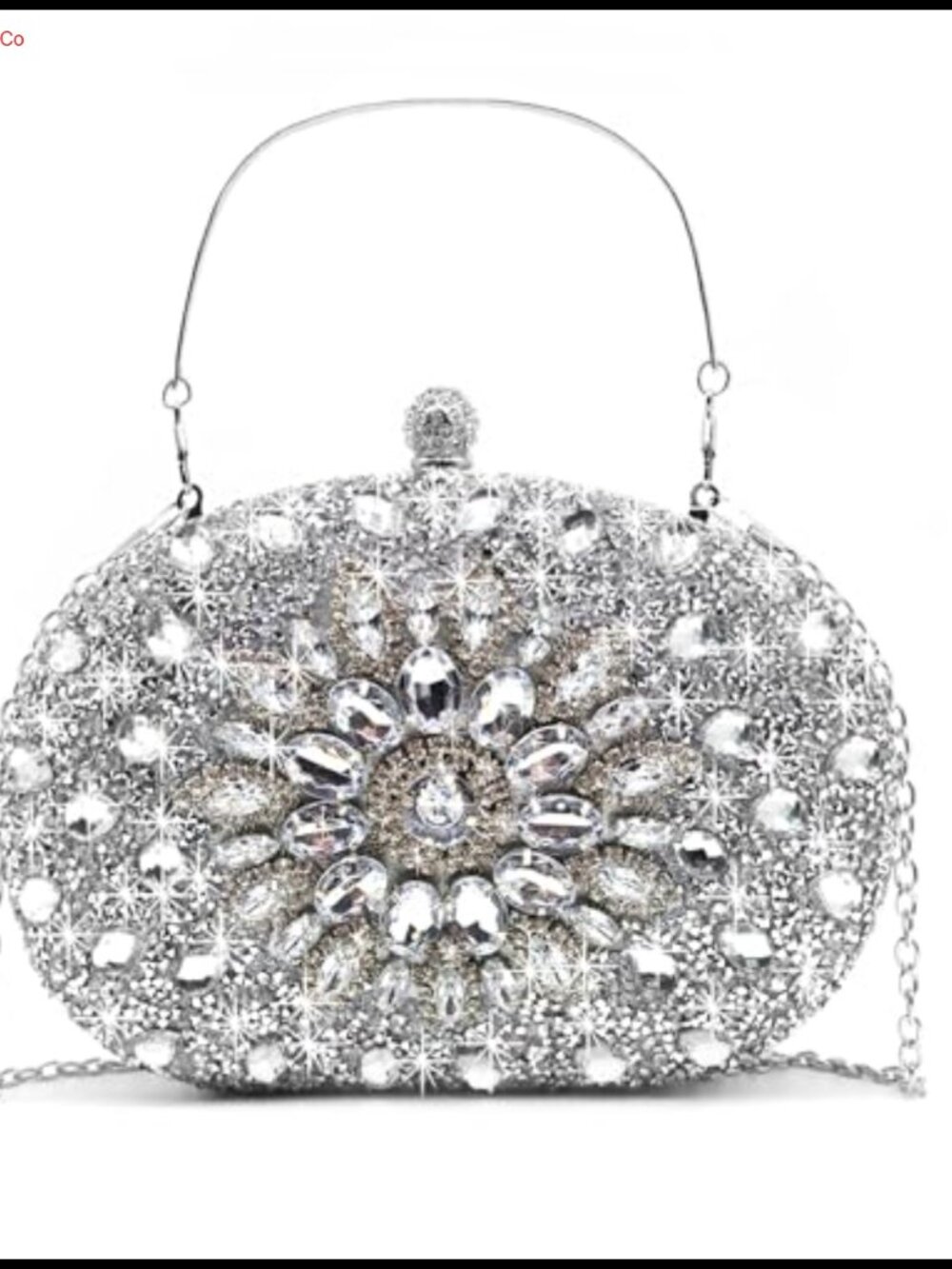 Rhinestone Clutch Purse Sparkly Evening Bag with Chain Strap Women Formal